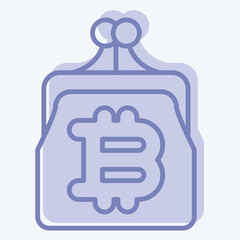 Obraz premium Icon Bitcoin Wallet. related to Cryptocurrency symbol. two tone style
