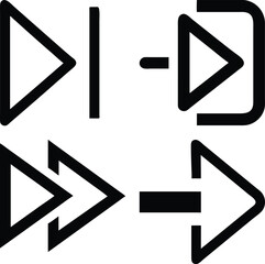 Forward icon Vector Silhoette Bundle Set Collection