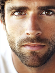 Close-up of a smiling business man, a handsome business tough guy