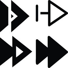 Forward icon Vector Silhoette Bundle Set Collection