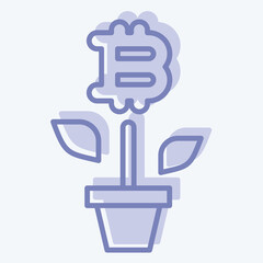 Icon Bitcoin Farm. related to Cryptocurrency symbol. two tone style