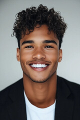 Close-up of a smiling business man, a handsome business tough guy