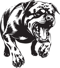 Rottweiler, rottie Peeking Dog,black vector silhouette illustration on white background