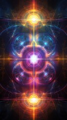 Obraz premium Cosmic energy nexus, symmetrical fractal design