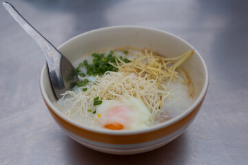 Delicious breakfast soup local market food photography urban setting close-up nourishment concept