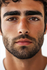 Obraz premium Close-up of a smiling business man, a handsome business tough guy