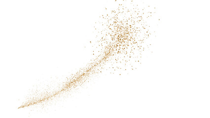 光り輝く金の粒子が飛び散るイラスト　背景透過