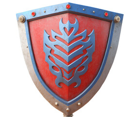 Illustration of a Classic Heater Shield with Bold Details Depicting a Symbol of Protection and Courage Representing Medieval Times
