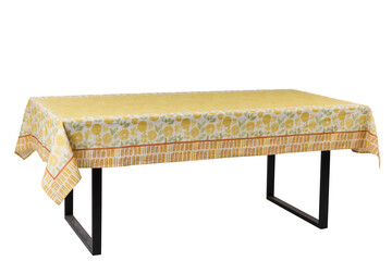 wooden table on white background  Couleur Nature French Tablecloth, Avignon Pistache