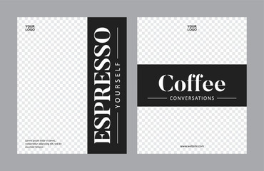 Coffee shop social media feed post template vector