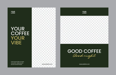 Coffee shop social media feed post template vector