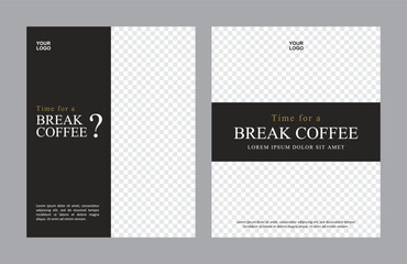 Coffee shop social media feed post template vector
