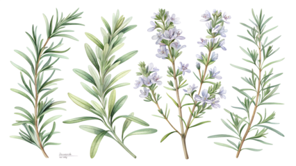 fresh rosemary isolated on transparent background.