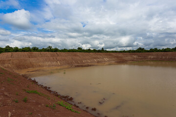 Water reservoir construction rural area landscape photography natural environment wide angle sustainable development
