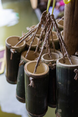 Traditional bamboo crafts southeast asia artisanship close-up natural light cultural heritage