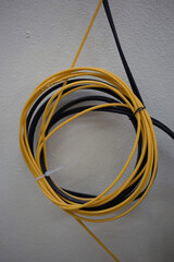 Electrical cable coiling process workshop industrial content indoor close-up view technology insight