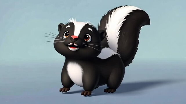 Cartoon Skunk Standing Animated Animal Illustration