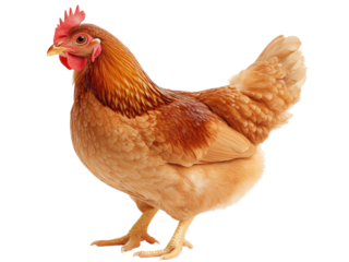 A Stunning Closeup of a Rhode Island Red Hen  Showing its Rich, Brown Plumage against a Black Background