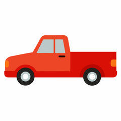 Fototapeta premium red truck isolated on white