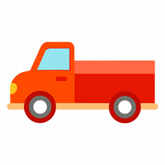 red truck isolated on white