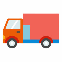 red truck isolated on white