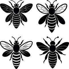 bee-vector-silhouette illustration