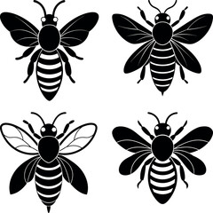 bee-vector-silhouette illustration