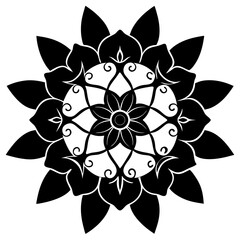 black and white flower