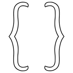 curly brackets illustration hand drawn outline vector