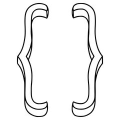 curly brackets illustration hand drawn outline vector