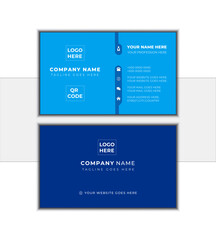 Modern and simple business card design with blue & nevy blue color 
