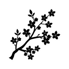 cherry-blossom-vector-silhouette illustration