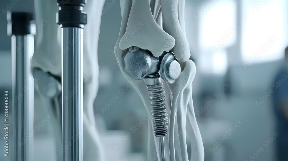 Poster a detailed time lapse sequence showcasing the healing process of a knee joint capturing the gradual 