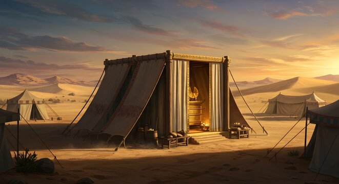 Sacred Tent Sanctuary Amidst Golden Sands: A Journey Through Desert Faith