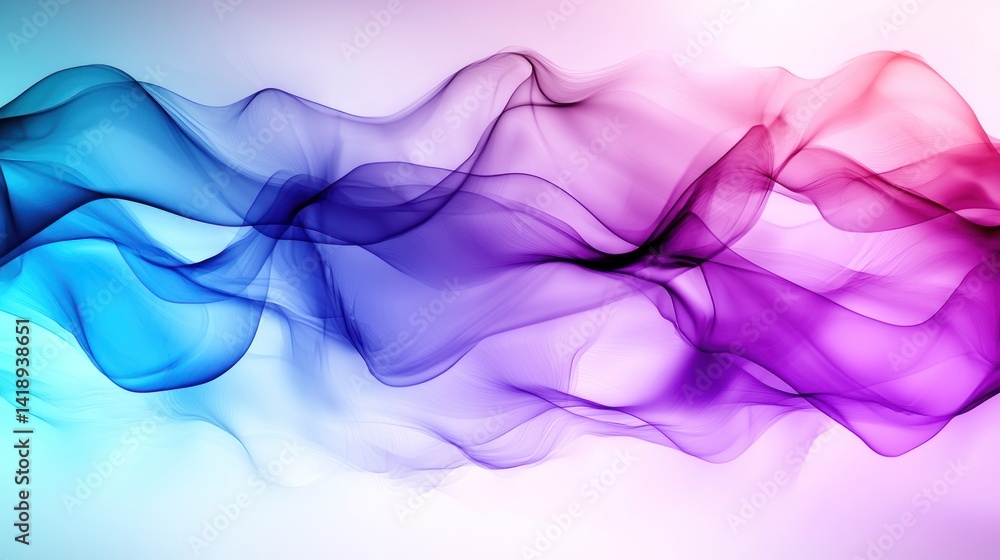 Canvas Prints abstract colorful flowing smoke waves on a light background