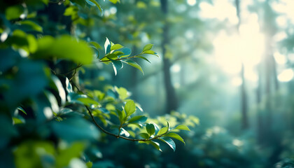 green leaves in the forest