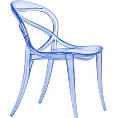 Elegant Clear Chair: A sleek, transparent chair design exudes modern elegance, its form both functional and a statement of refined taste. Capturing the essence of design in the foreground. 