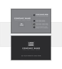 Modern Dark,Gray And black color, Business Card Template, with editable vector design
