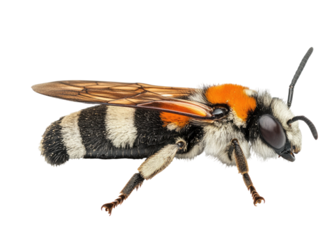 Striped Bee Detailed Closeup Macro Photography A Stunning View of an Insect