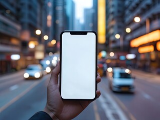 Blank Phone Screen for City Street, Night.