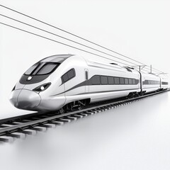 Detailed visualization of a modern speed train.