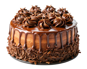 Delicious Chocolate Cake Drizzled with Ganache and Chocolate Shavings