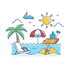 summers vacation  icon, summers vacation  vector illustration-simple illustration of summers vacation , perfect for summers vacation  logos and icons