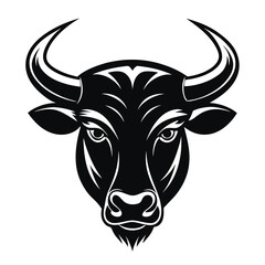 Front View Bull Head Artistic Vector