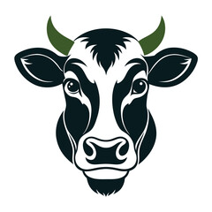 Cow Head Vector Front View Silhouette