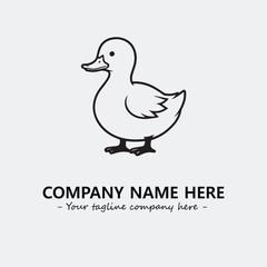 Duck illustration black and white for logo company vector image