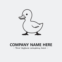 Duck illustration black and white for logo company vector image