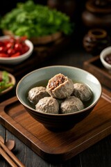 The home-cooked taste of heart-warming meatball soup%A The warmth of Chinese meatball soup