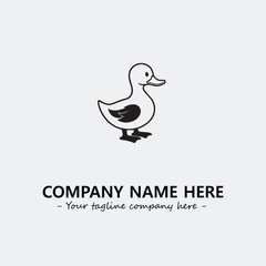 Duck illustration black and white for logo company vector image