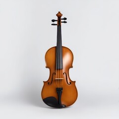 Isolated brown violin full view on white background